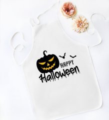 BK Gift Happy Halloween Tasarımlı Beyaz Mutfak Önlüğü-6