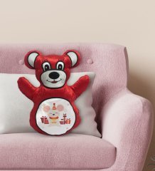 BK Gift Sevimli Fare Tasarımlı Kırmızı Ayıcık Yastık-1