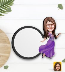 Kişiye Özel Kız Çocuk Prenses Karikatürlü Ahşap Bardak Altlığı-3