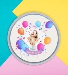 Kişiye Özel İsimli Fotoğraflı Doğum Günü Tasarımlı Dev Boy Haribo Minis Kovası (10gx100adet) Model 5