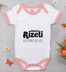 BK Kids Dikkat Rizeli Tasarımlı Pembe Bebek Body Zıbın-1