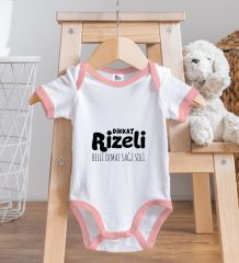 BK Kids Dikkat Rizeli Tasarımlı Pembe Bebek Body Zıbın-1