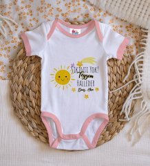 BK Kids Kişiye Özel Pembe Bebek Body Zıbın - Model 56