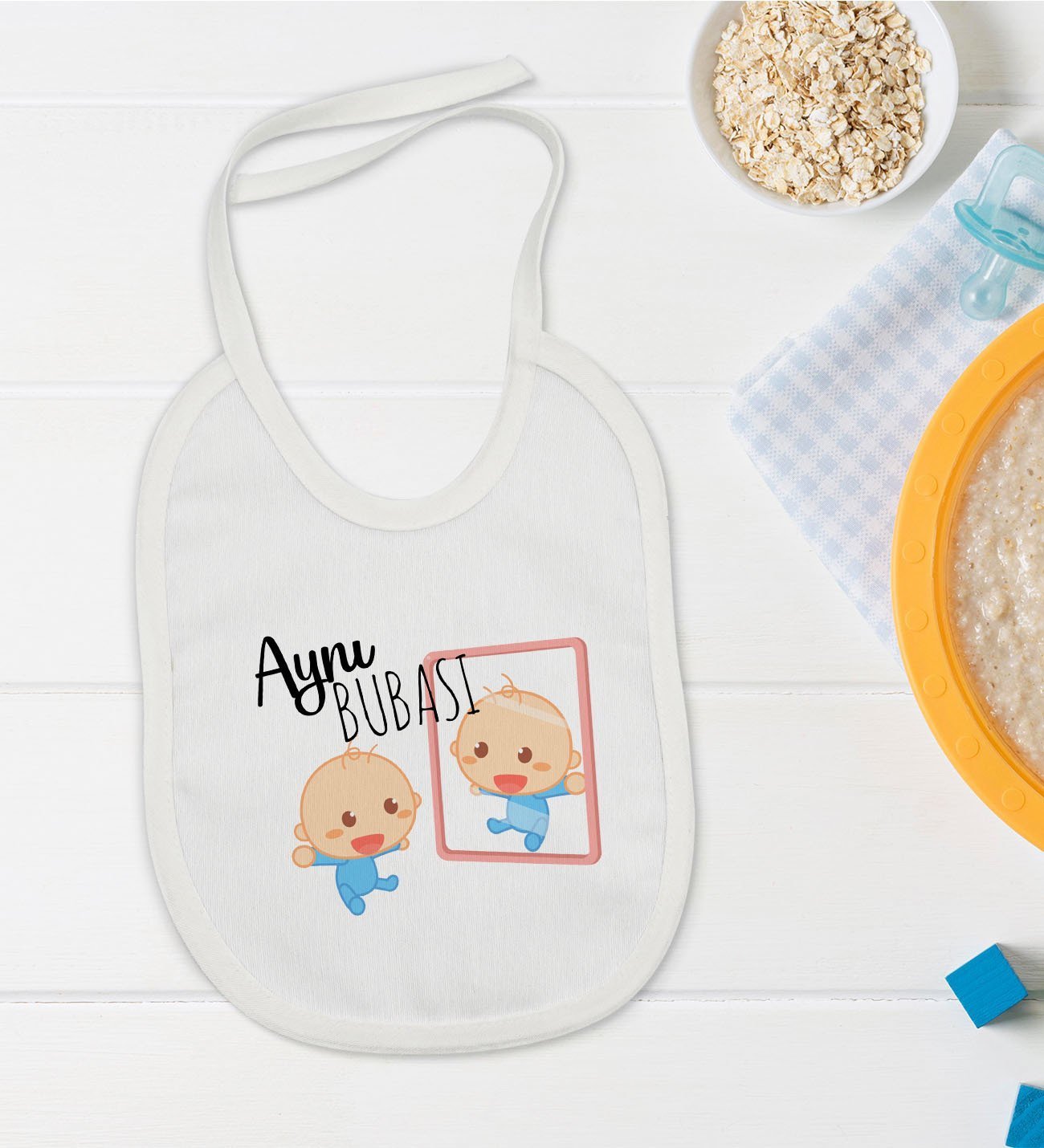 BK Kids Aynı Bubası Tasarımlı Bebek Mama Önlüğü - Model 1