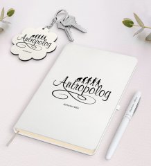 Kişiye Özel Antropolog Beyaz Defter Kalem Ve Anahtarlık Hediye Seti-1