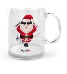 Kişiye Özel Noel Baba Cam Kupa Bardak - 2