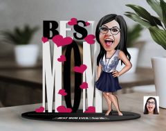 BK Gift Kişiye Özel Anneler Günü Karikatürlü 3D Ahşap Biblo, Anneler Günü Biblo, Ahşap Biblo, Anneye Hediye, Ev Dekoru-5