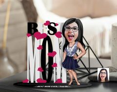 BK Gift Kişiye Özel Anneler Günü Karikatürlü 3D Ahşap Biblo, Anneler Günü Biblo, Ahşap Biblo, Anneye Hediye, Ev Dekoru-5