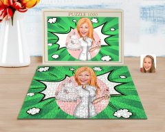 Kişiye Özel Kadın Aşçı Karikatürlü 1000 Parça Profesyonel Puzzle-3