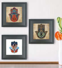 BK Gift Dini 3’lü Ahşap Çerçeveli Taş Duvar Dekoru-7