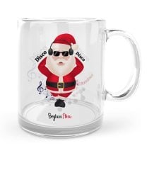 Kişiye Özel Noel Baba Cam Kupa Bardak - 1