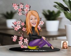 BK Gift Kişiye Özel Anneler Günü Karikatürlü 3D Ahşap Biblo, Anneler Günü Biblo, Ahşap Biblo, Anneye Hediye, Ev Dekoru-4