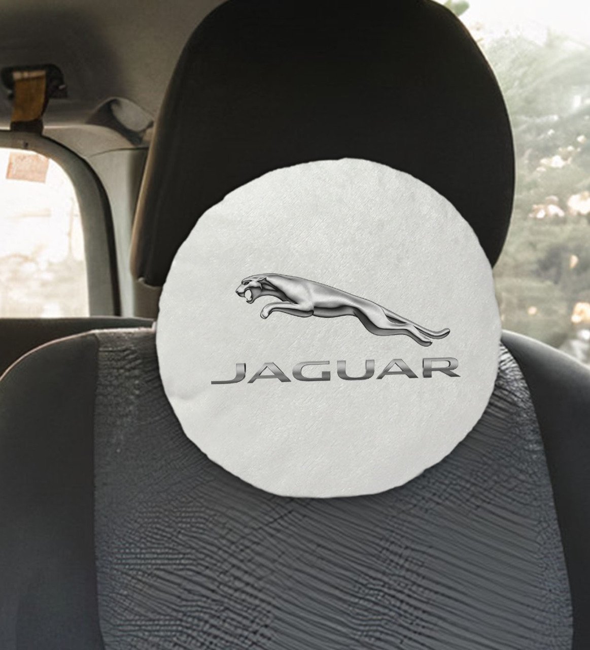 BK Gift Jaguar Tasarımlı Yuvarlak Araç Koltuk Yastığı-1