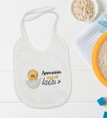 BK Kids Annesinin Minik Kuşu Tasarımlı Bebek Mama Önlüğü - Model 1