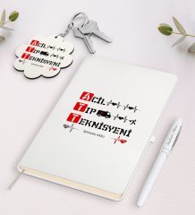 Kişiye Özel Acil Tıp Teknisyeni Beyaz Defter Kalem Ve Anahtarlık Hediye Seti-3