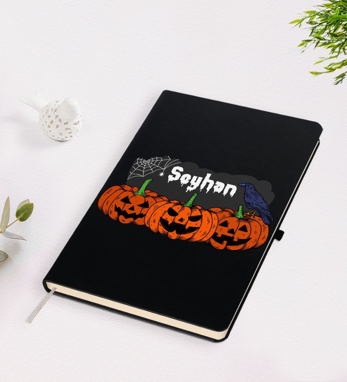 Kişiye Özel Happy Halloween Tasarımlı Siyah Defter-19