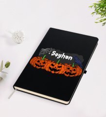 Kişiye Özel Happy Halloween Tasarımlı Siyah Defter-19