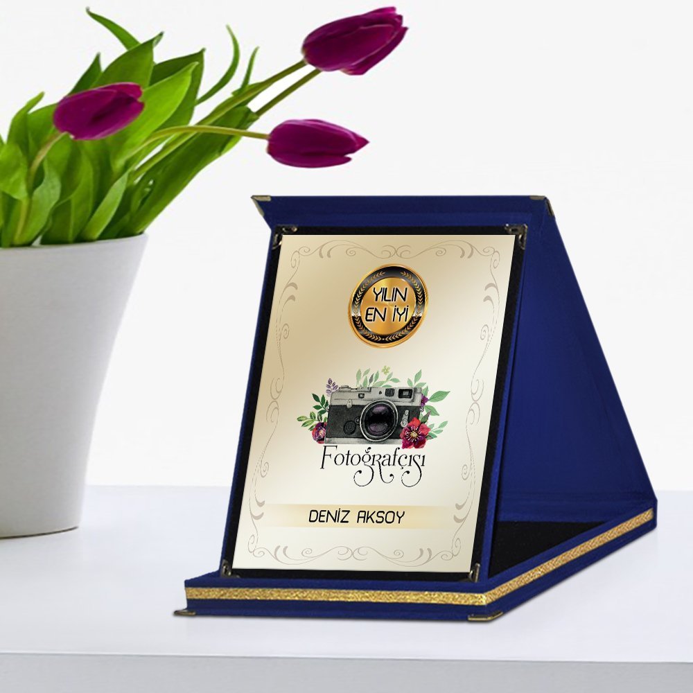 Kişiye Özel Yılın En İyi Fotoğrafçısı Lacivert Plaket Ödülü
