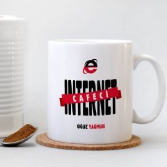 Kişiye Özel Mesleki Internet Cafeci Beyaz Kupa Bardak - 1