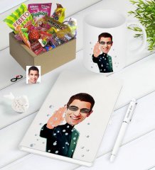 Kişiye Özel Matrix Karikatürlü Nostaljik Lezzetler Defter Kalem Kupa Hediye Seti