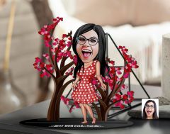 BK Gift Kişiye Özel Anneler Günü Karikatürlü 3D Ahşap Biblo, Anneler Günü Biblo, Ahşap Biblo, Anneye Hediye, Ev Dekoru-2