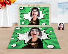 Kişiye Özel Mona Lisa Karikatürlü 1000 Parça Profesyonel Puzzle-1
