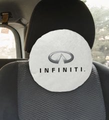 BK Gift Infiniti Tasarımlı Yuvarlak Araç Koltuk Yastığı-1