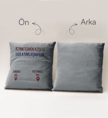 BK Gift Eğlenceli Tasarımlı Organizer Kumanda ve Atıştırmalık Cepli Gri Kırlent Yastık- 10, Ev Dekoru, Ev Hediyesi