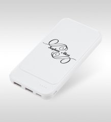 Kişiye Özel PB-155 Beyaz Powerbank 10000 mAh Lityum Pil Hızlı Şarj