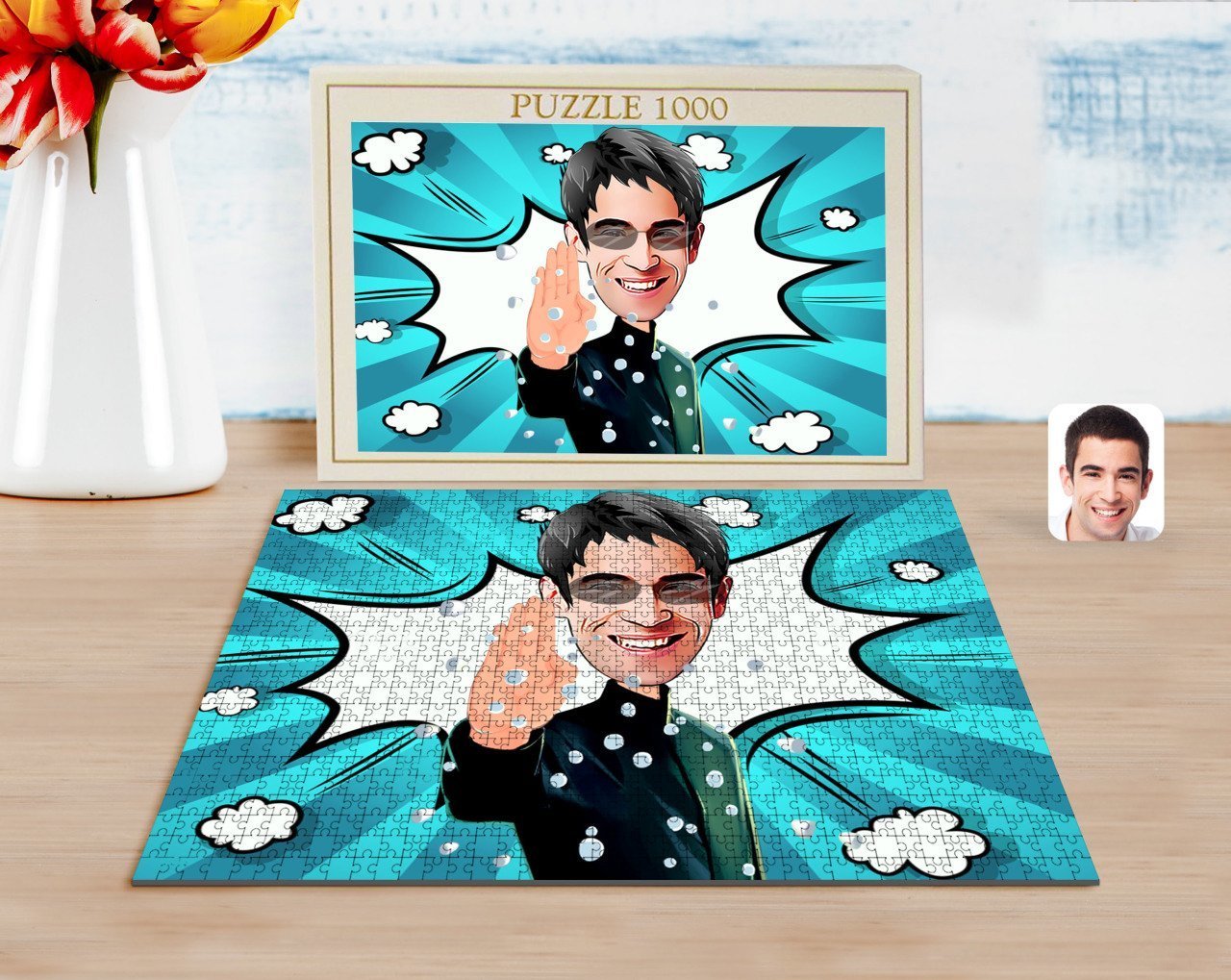 Kişiye Özel Matrix Neo Karikatürlü 1000 Parça Profesyonel Puzzle-1