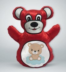 BK Gift Sevimli Ayıcık Tasarımlı Kırmızı Ayıcık Yastık-4