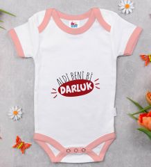 BK Kids Darluk Tasarımlı Pembe Bebek Body Zıbın-1