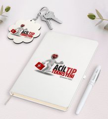 Kişiye Özel Acil Tıp Teknisyeni Beyaz Defter Kalem Ve Anahtarlık Hediye Seti-1