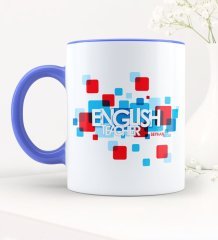 Kişiye Özel İngilizce Öğretmeni Mavi Kupa Bardak - 3