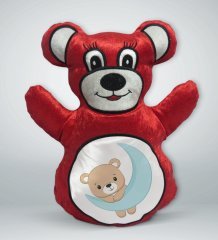 BK Gift Sevimli Ayıcık Tasarımlı Kırmızı Ayıcık Yastık-3