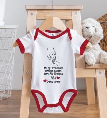 BK Kids Kişiye Özel En İyi Arkadaşın Olmaya Geldim Tasarımlı Kırmızı Bebek Body Zıbın-1