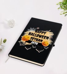 Kişiye Özel Happy Halloween Tasarımlı Siyah Defter-16