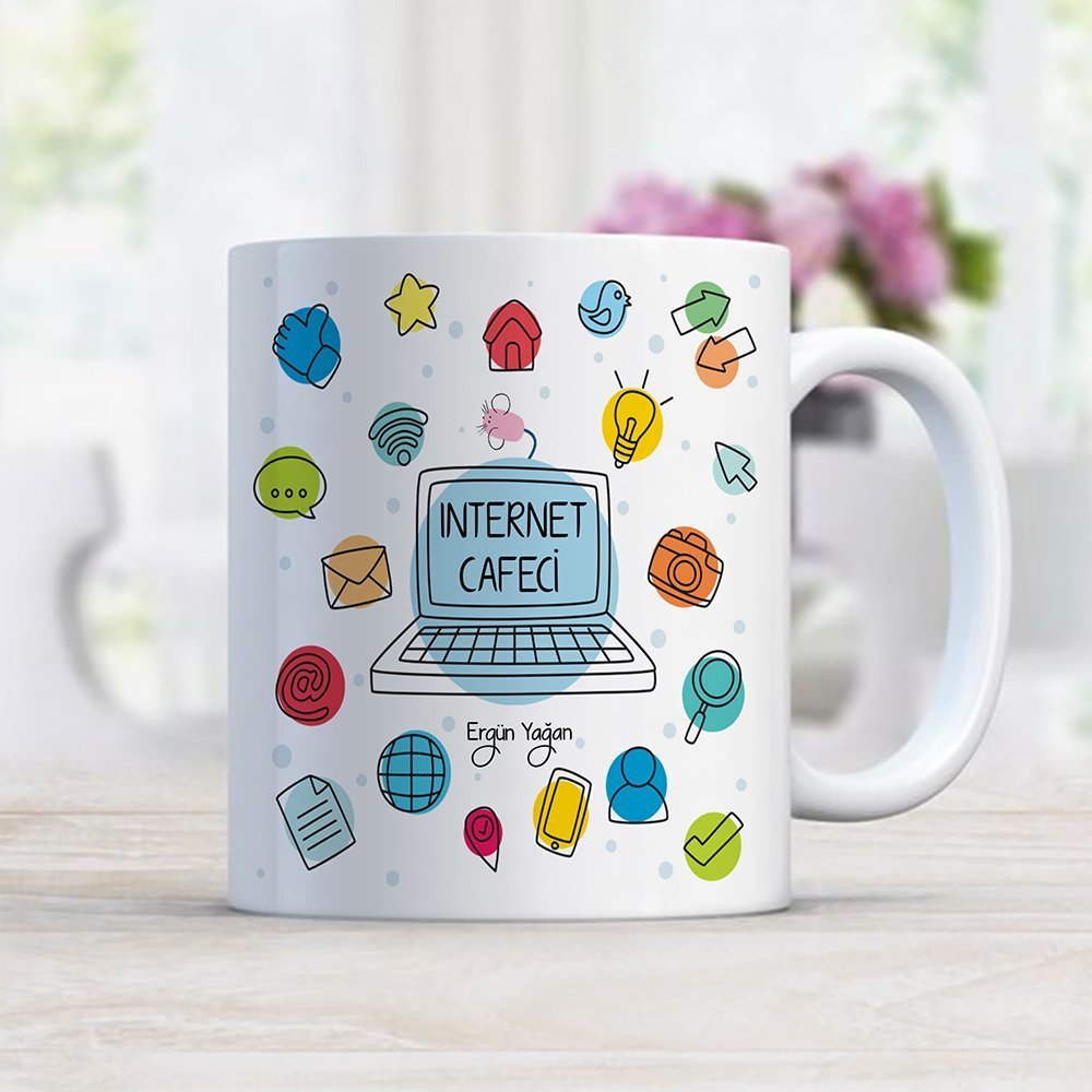 Kişiye Özel Mesleki Internet Cafeci Beyaz Kupa Bardak - 4