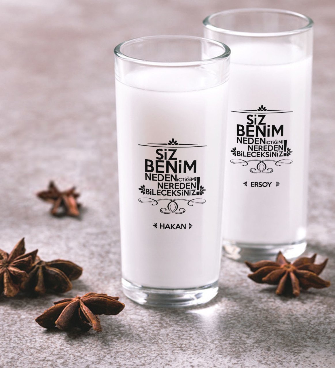 Kişiye Özel Renkli Baskılı Nereden Bileceksiniz İkili Rakı Bardağı Seti-2