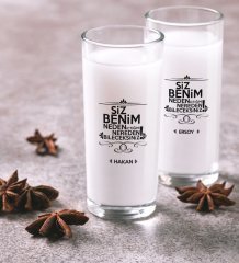 Kişiye Özel Renkli Baskılı Nereden Bileceksiniz İkili Rakı Bardağı Seti-2