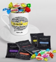 Kişiye Özel İngilizce Öğretmeni Türk Kahvesi Fincanı Selamlique Karışık Türk Kahvesi ve Haribo Şeker Hediye Seti-13