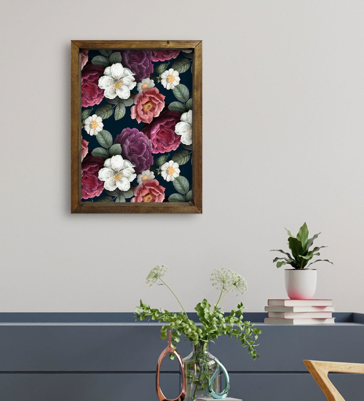 BK Gift Otel Odası Konseptli Doğal Masif Ahşap Çerçeveli Tablo 45x65cm-22