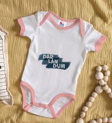 BK Kids Darlandum Tasarımlı Pembe Bebek Body Zıbın-1
