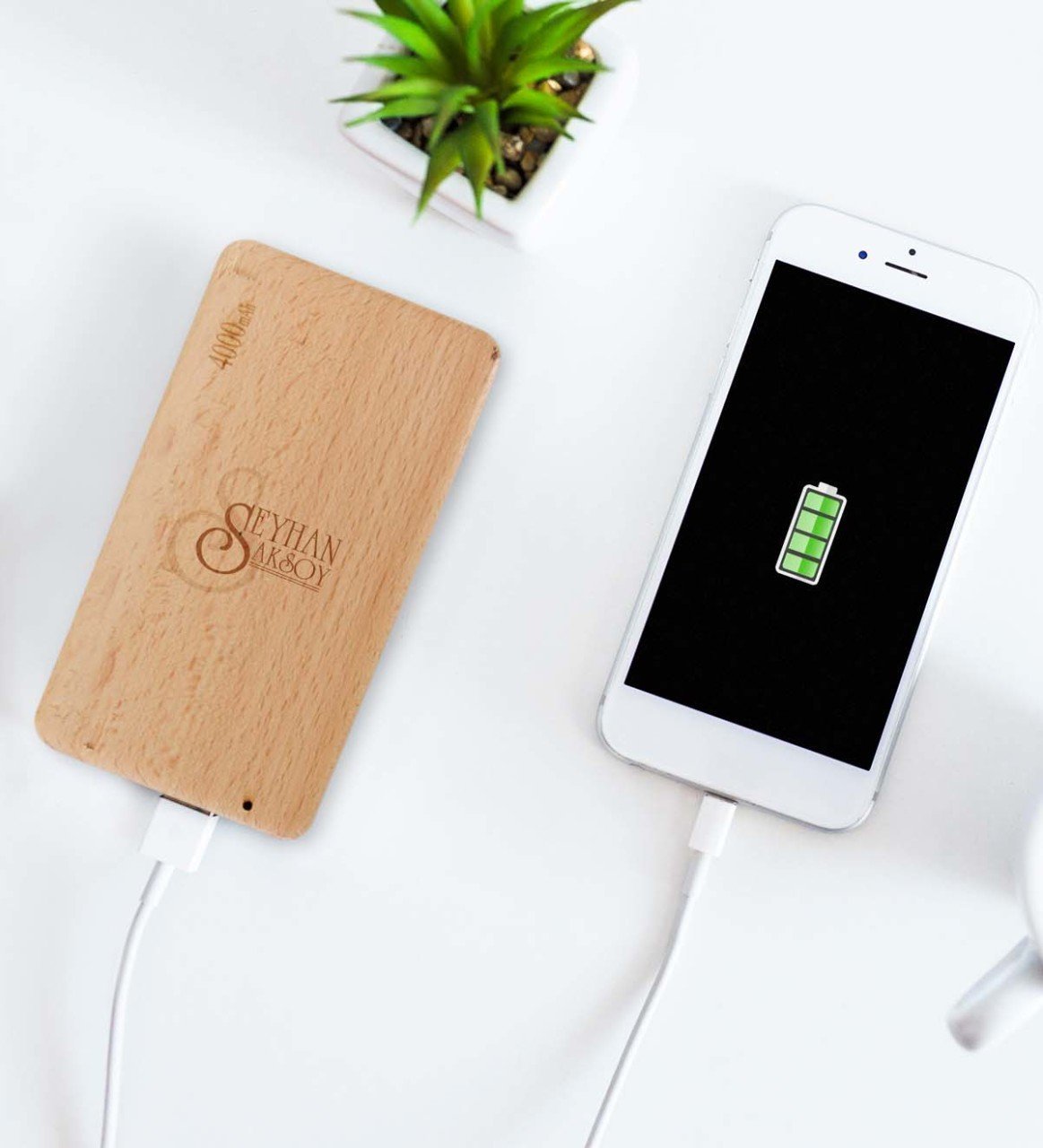 Kişiye Özel Ahşap 4000 mAh Powerbank