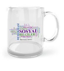 Kişiye Özel Sosyal Bilgiler Öğretmeni Cam Kupa Bardak - 1