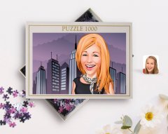 Kişiye Özel Kadın Karikatürlü 1000 Parça Profesyonel Puzzle-75