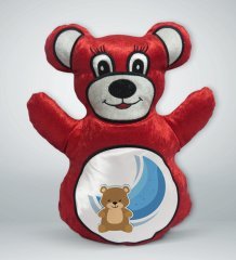 BK Gift Sevimli Ayıcık Tasarımlı Kırmızı Ayıcık Yastık-1