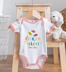 BK Kids Kişiye Özel Pembe Bebek Body Zıbın - Model 48