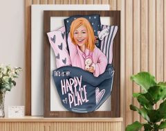 BK Gift Kişiye Özel Kadın Karikatürlü 3D Ahşap Tablo-101, Arkadaşa Hediye, Karikatürlü Tablo