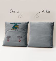 BK Gift Eğlenceli Tasarımlı Organizer Kumanda ve Atıştırmalık Cepli Gri Kırlent Yastık- 6, Ev Dekoru, Ev Hediyesi